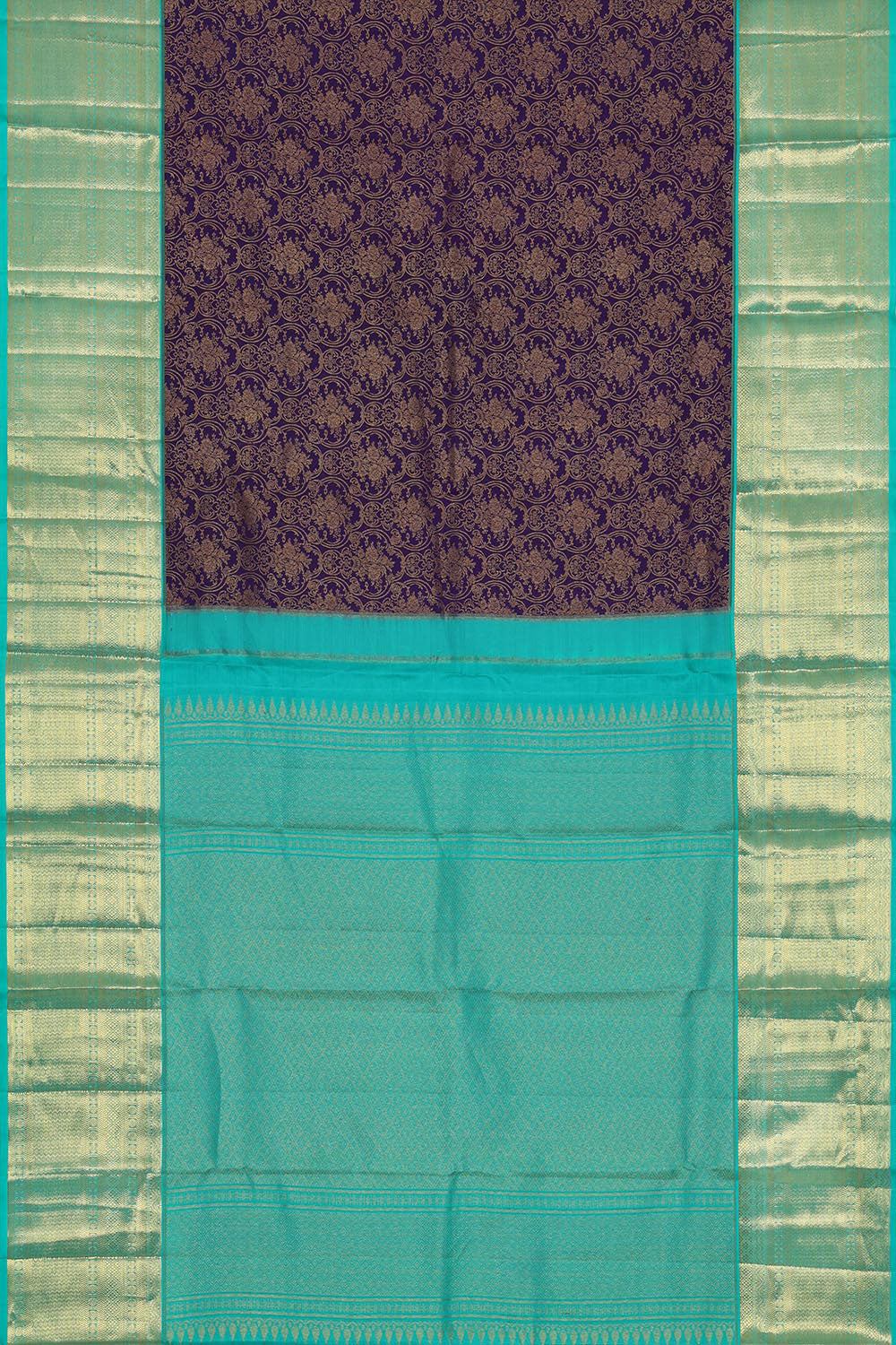 Image of Kanchipattu Purple Brocade Saree